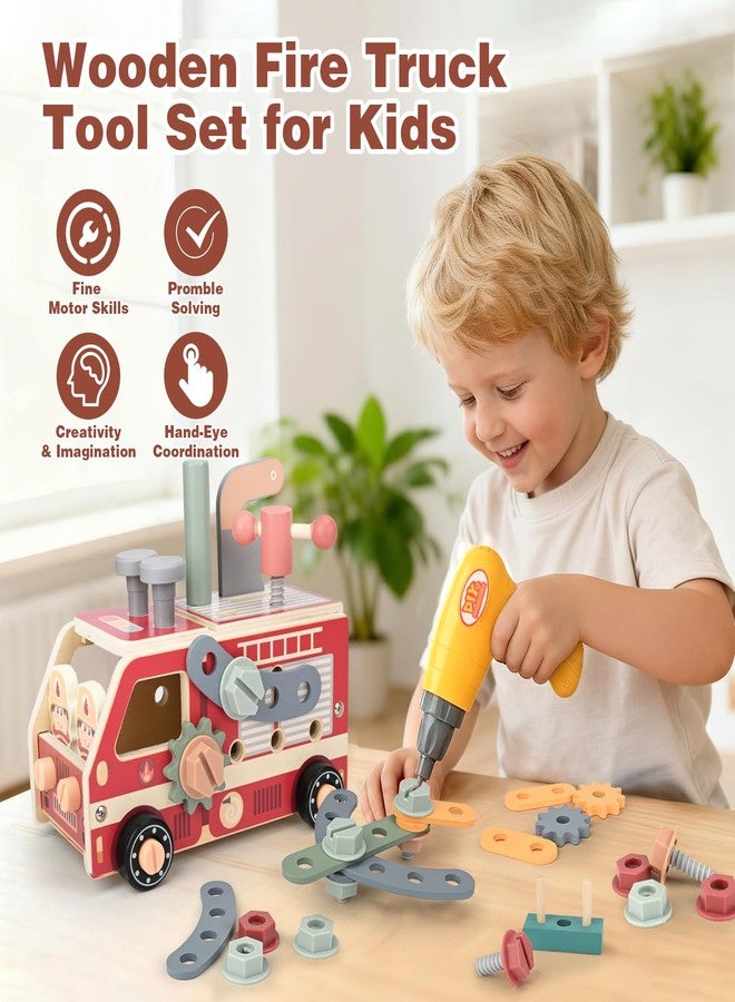 Vanplay Kids Tool Set for Boys - Montessori Toys for 3 4 5 Year Old Boy Christmas Birthday Gifts - 47 Pcs Wooden Toddler Tool Kits with Drill, Learning Educational Construction Toy for Kids Age 3-5 - Image 2